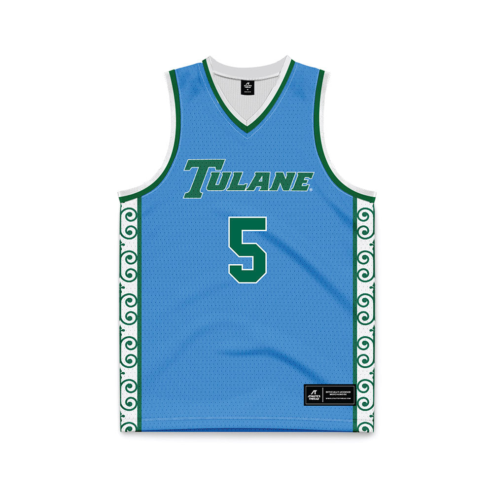 Tulane - NCAA Men's Basketball : Scotty Middleton - Blue Basketball Jersey-0