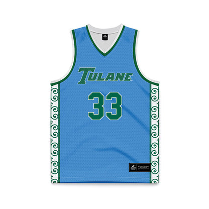 Tulane - NCAA Men's Basketball : Tj Nadeau - Blue Basketball Jersey-0