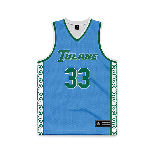 Tulane - NCAA Men's Basketball : Tj Nadeau - Blue Basketball Jersey-0