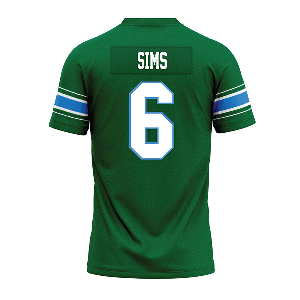 Tulane - NCAA Football : Joshua Sims - Green Premium Football Jersey-1