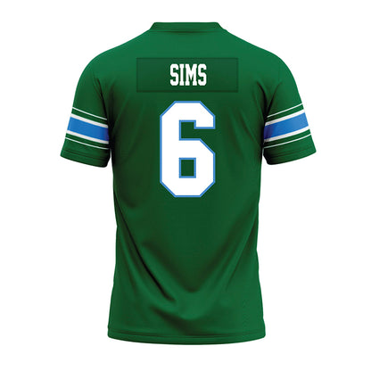 Tulane - NCAA Football : Joshua Sims - Green Premium Football Jersey-1
