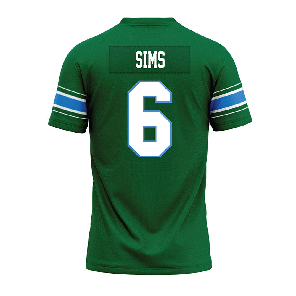 Tulane - NCAA Football : Joshua Sims - Green Premium Football Jersey-1