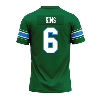 Tulane - NCAA Football : Joshua Sims - Green Premium Football Jersey-1
