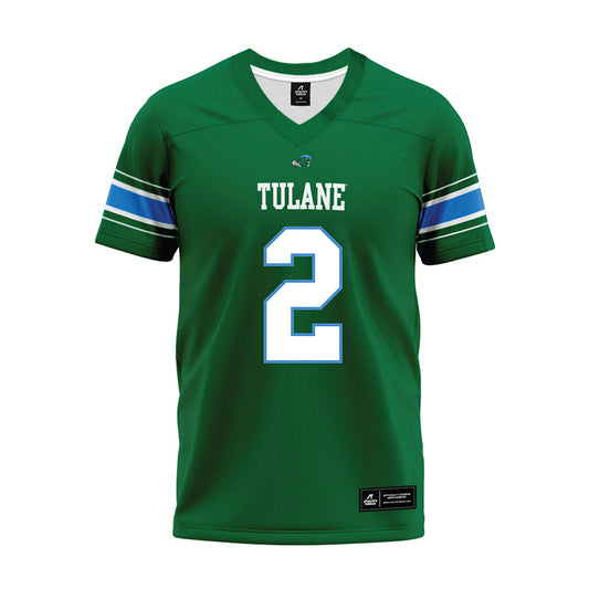 Tulane - NCAA Football : Destyn Hill - Green Premium Football Jersey-0