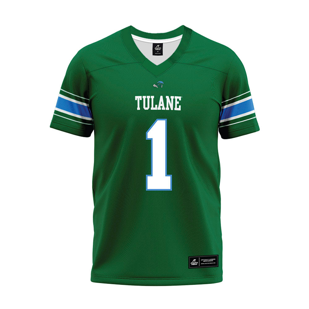 Tulane - NCAA Football : Jack Tchienchou - Green Premium Football Jersey-0