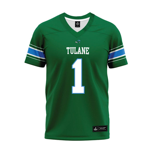 Tulane - NCAA Football : Jack Tchienchou - Green Premium Football Jersey-0