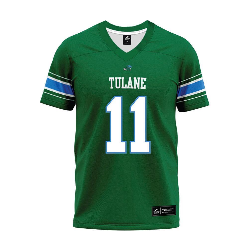 Tulane - NCAA Football : Dalton Hughes - Green Premium Football Jersey-0