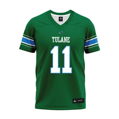 Tulane - NCAA Football : Dalton Hughes - Green Premium Football Jersey-0