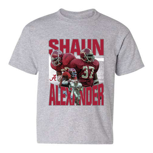 Alabama - Football Alumni : Shaun Alexander - Player Collage Youth T-Shirt