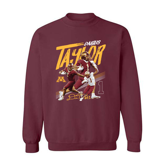Minnesota - NCAA Football : Darius Taylor - Player Collage Crewneck Sweatshirt
