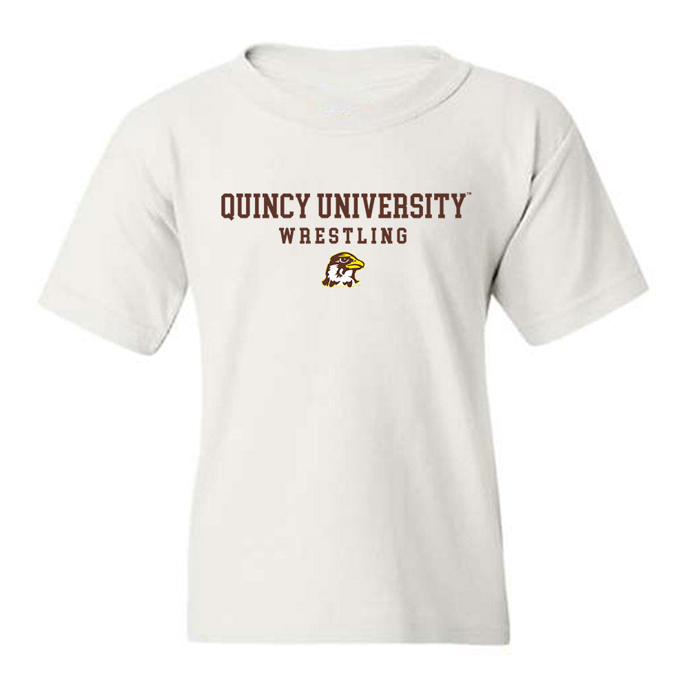 Quincy - NCAA Wrestling : Trinity White - Classic Shersey Youth T-Shirt-0