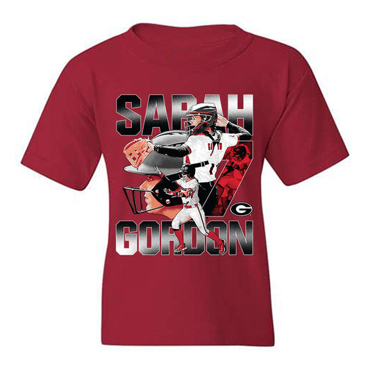 Georgia - NCAA Softball : Sarah Gordon - Player Collage Youth T-Shirt-0