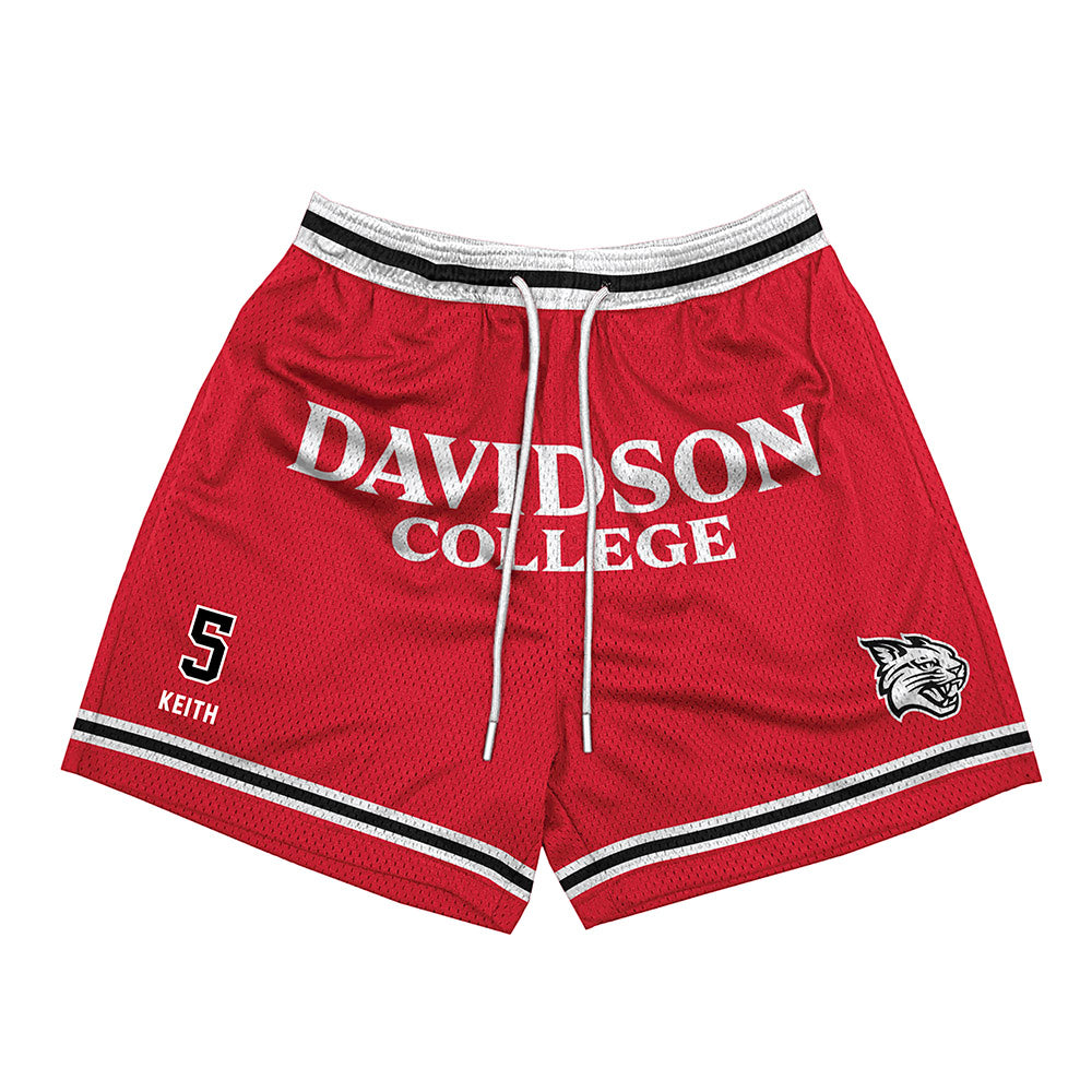 Davidson - NCAA Men's Basketball : Jackson Keith - Red Shorts-0