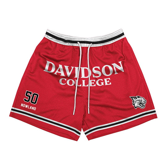 Davidson - NCAA Men's Basketball : John Nowland - Red Shorts-0