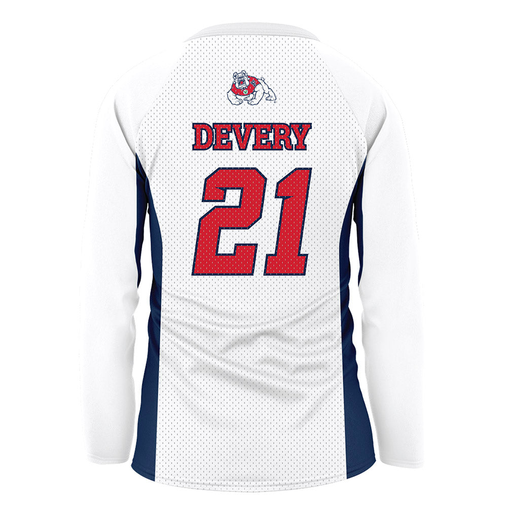 Fresno State - NCAA Women's Volleyball : Kiley Devery - White Volleyball Jersey-1