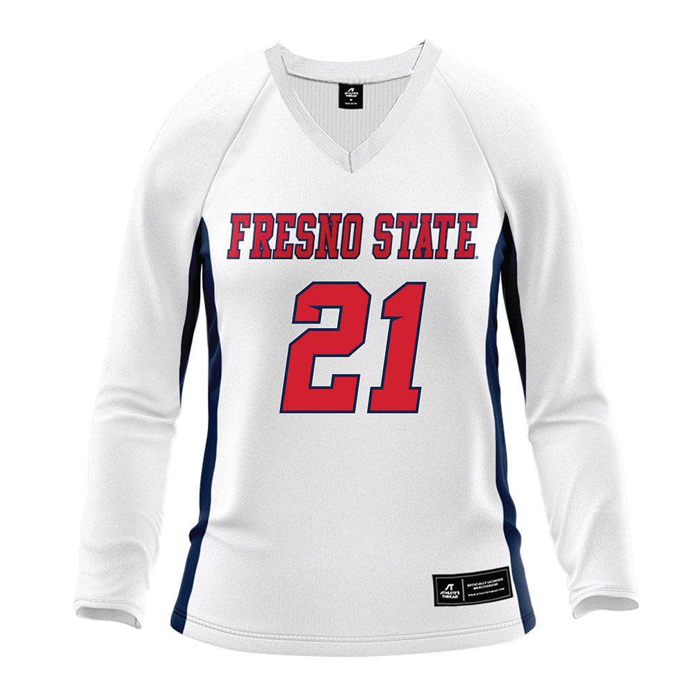Fresno State - NCAA Women's Volleyball : Kiley Devery - White Volleyball Jersey-0