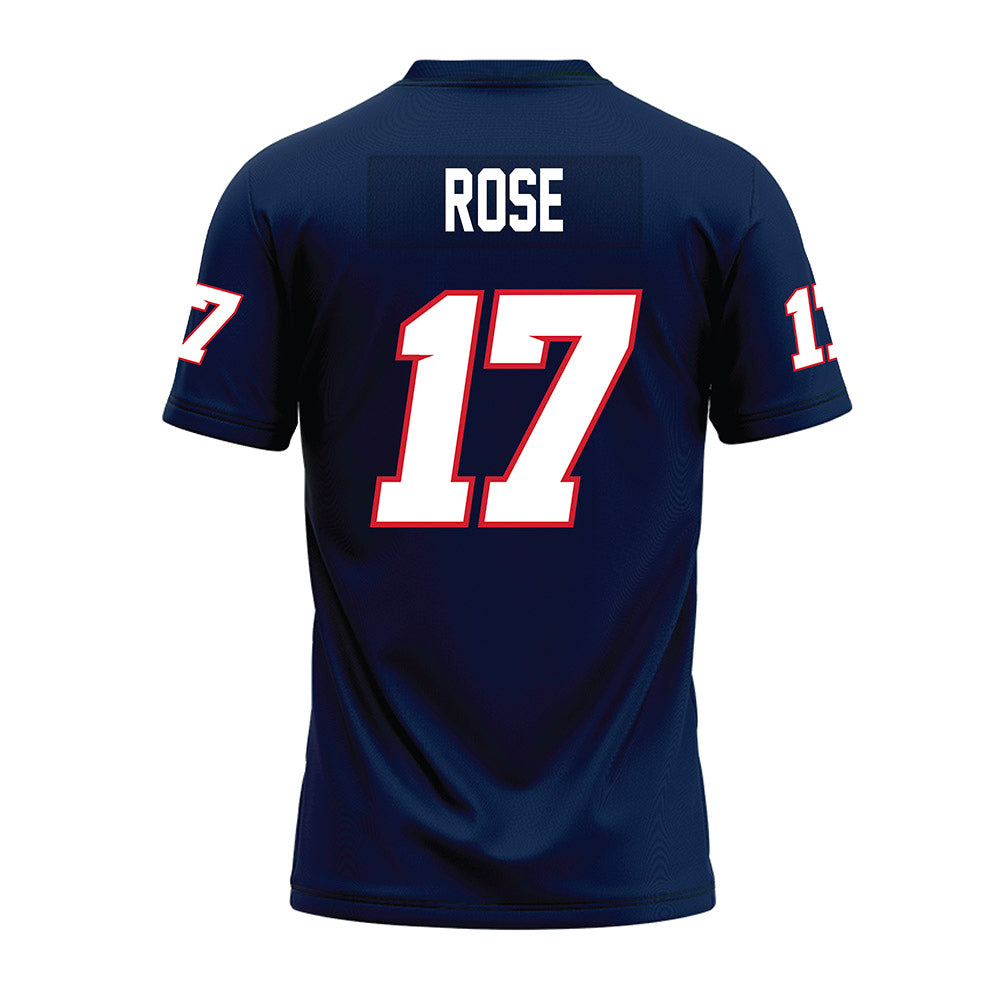 Fresno State - NCAA Football : Deagan Rose - Navy Premium Football Jersey-1