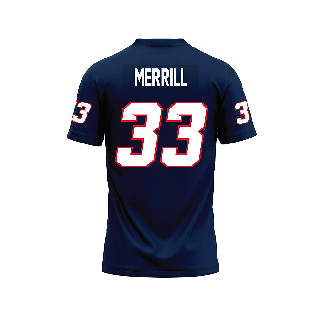 Fresno State - NCAA Football : Maddox Merrill - Navy Premium Football Jersey-1
