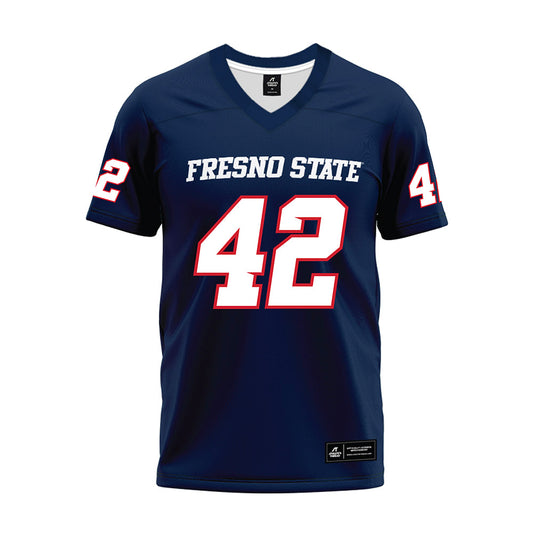 Fresno State - NCAA Football : Lucas Blumling - Navy Premium Football Jersey-0