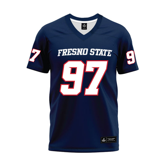 Fresno State - NCAA Football : Jahzon Jacks - Navy Premium Football Jersey-0