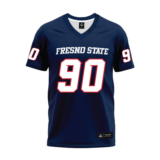 Fresno State - NCAA Football : Logan Goodspeed - Navy Premium Football Jersey-0