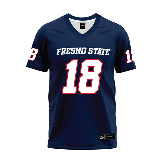 Fresno State - NCAA Football : Logan Studt - Navy Premium Football Jersey-0
