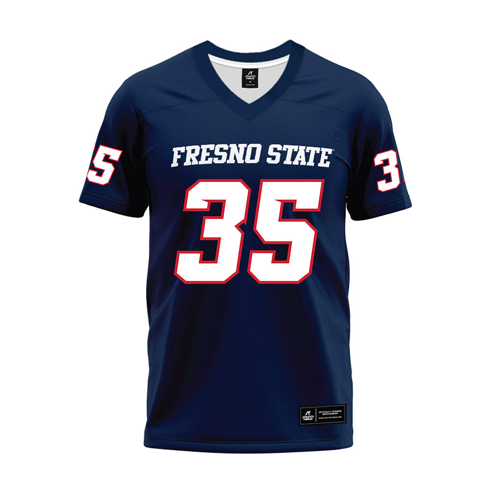 Fresno State - NCAA Football : Sebastien Boydell - Navy Premium Football Jersey-0