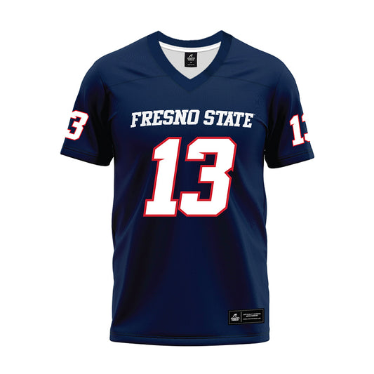 Fresno State - NCAA Football : Jacob Chambers - Navy Premium Football Jersey-0