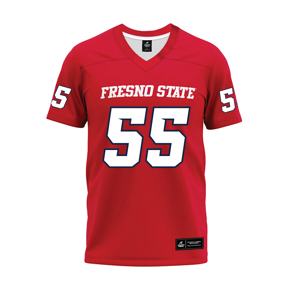 Fresno State - NCAA Football : Brendan Huddleston - Red Premium Football Jersey-0