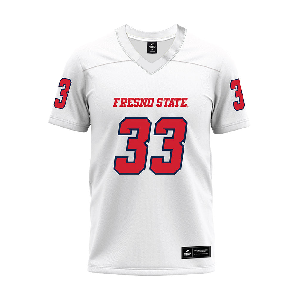 Fresno State - NCAA Football : Maddox Merrill - White Premium Football Jersey-0
