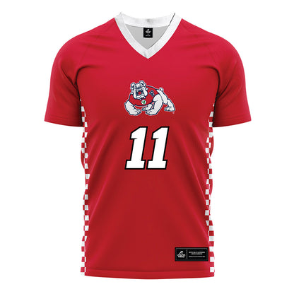 Fresno State - NCAA Women's Soccer : Katie Morris - Red Soccer Jersey-0