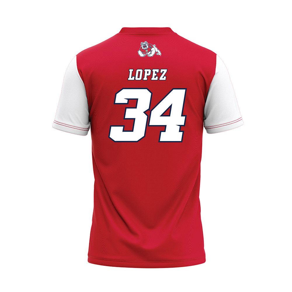 Fresno State - NCAA Softball : Christal Lopez - Red Baseball Jersey-1