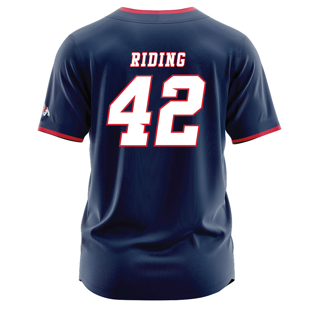 Fresno State - NCAA Baseball : Jake Riding - Navy Jersey-1