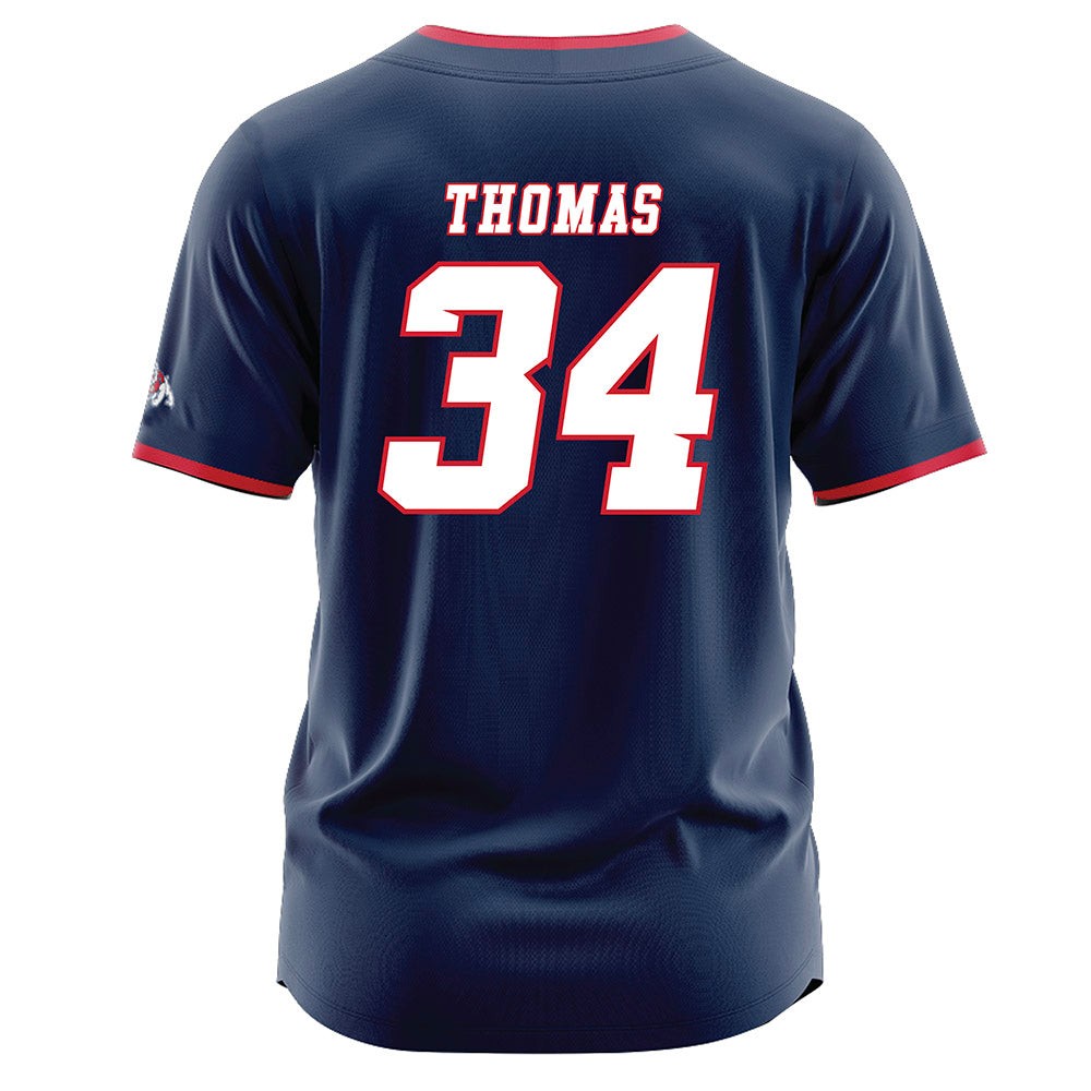 Fresno State - NCAA Baseball : Brandon Thomas - Navy Jersey-1