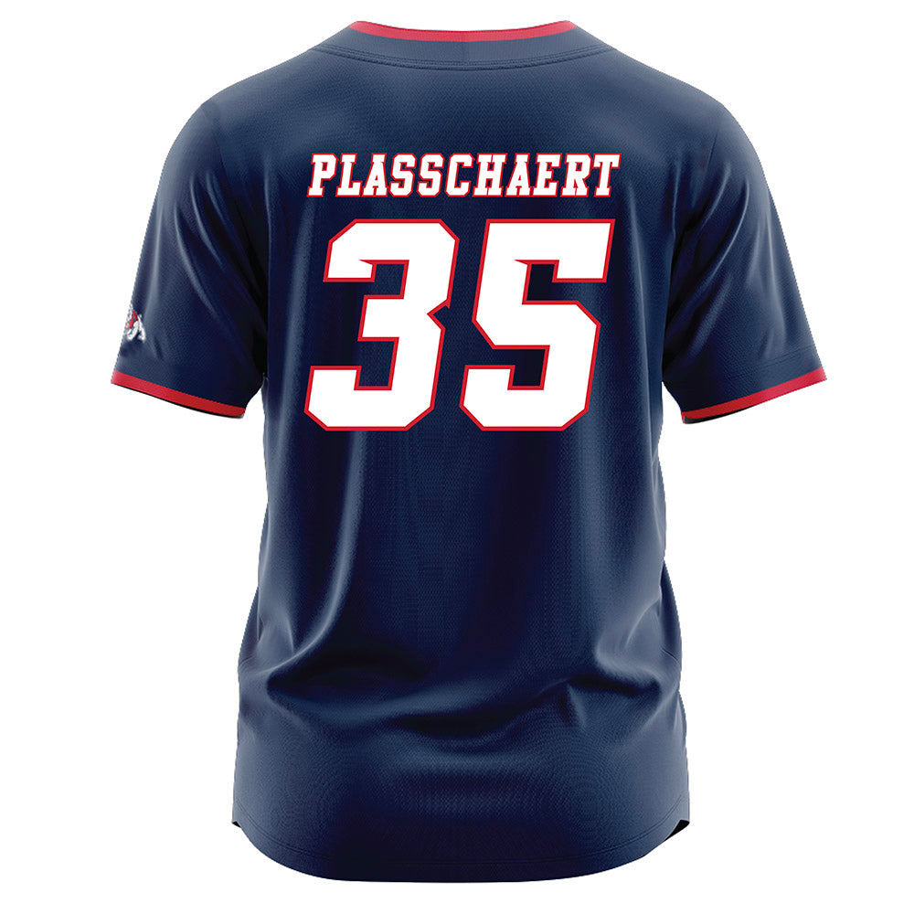 Fresno State - NCAA Baseball : Zach Plasschaert - Navy Jersey-1