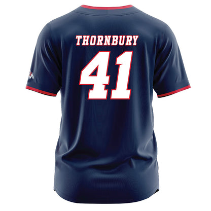 Fresno State - NCAA Baseball : Weston Thornbury - Navy Jersey-1