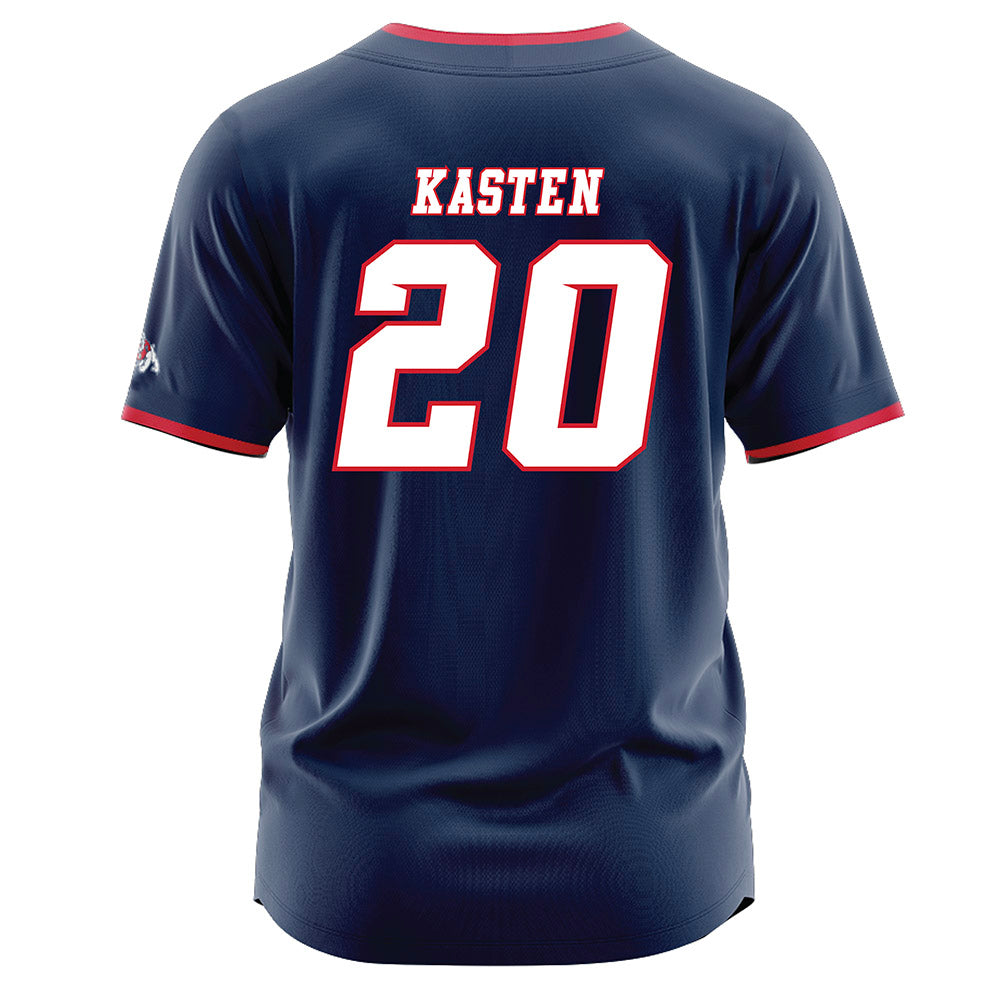Fresno State - NCAA Baseball : John Kasten - Navy Jersey-1