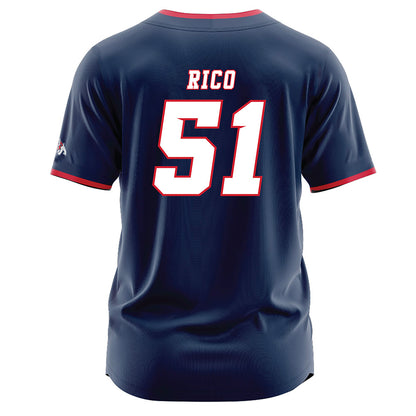 Fresno State - NCAA Baseball : Erik Rico - Navy Jersey-1