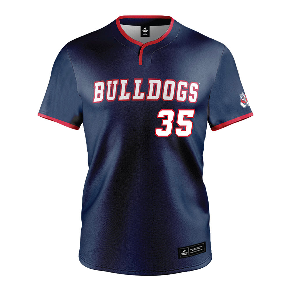 Fresno State - NCAA Baseball : Zach Plasschaert - Navy Jersey-0