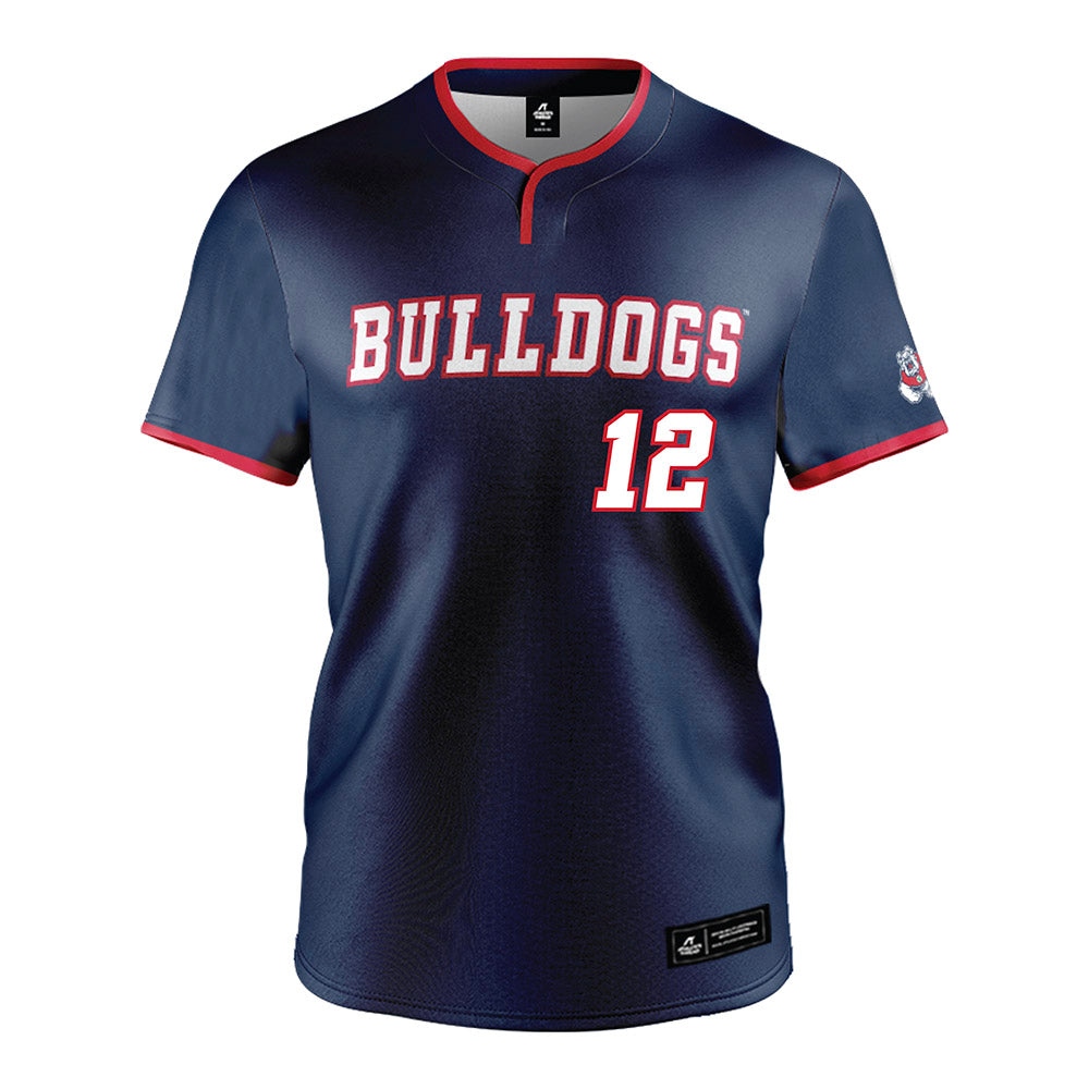 Fresno State - NCAA Baseball : Ryan De La Maza - Navy Jersey-0
