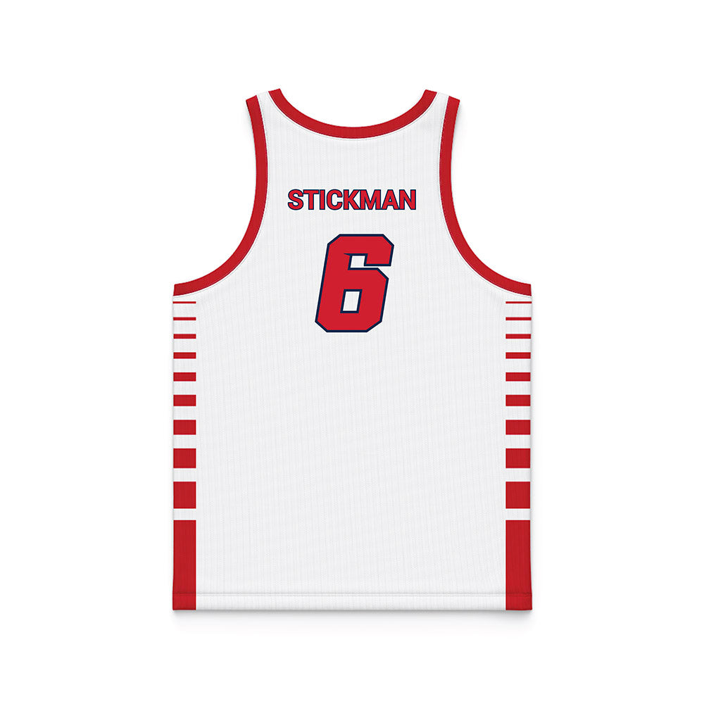 Fresno State - NCAA Men's Basketball : Dj Stickman - White Basketball Jersey-1