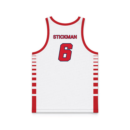 Fresno State - NCAA Men's Basketball : Dj Stickman - White Basketball Jersey-1