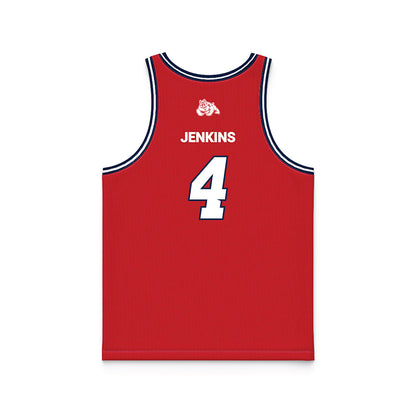Fresno State - NCAA Men's Basketball : Troy Jenkins - Red Basketball Jersey