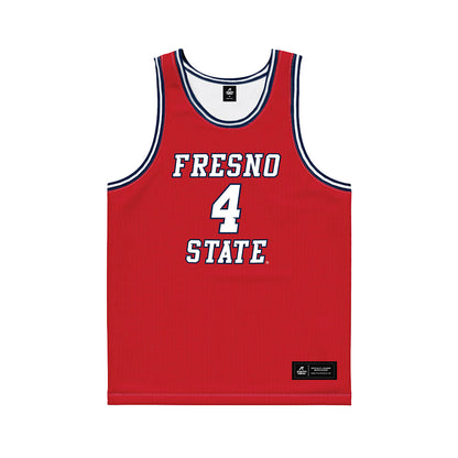 Fresno State - NCAA Men's Basketball : Cameron Faas - Red Basketball Jersey-0