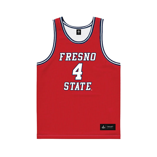 Fresno State - NCAA Men's Basketball : Cameron Faas - Red Basketball Jersey-0