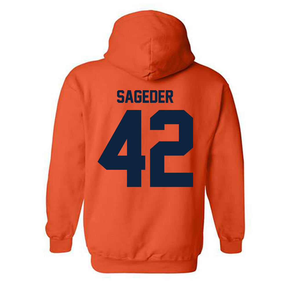 Syracuse - NCAA Men's Lacrosse : Dylan Sageder - Classic Shersey Hooded Sweatshirt-1