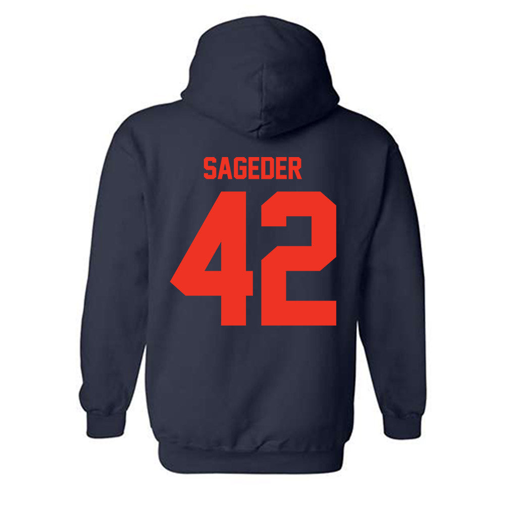 Syracuse - NCAA Men's Lacrosse : Dylan Sageder - Classic Shersey Hooded Sweatshirt-1