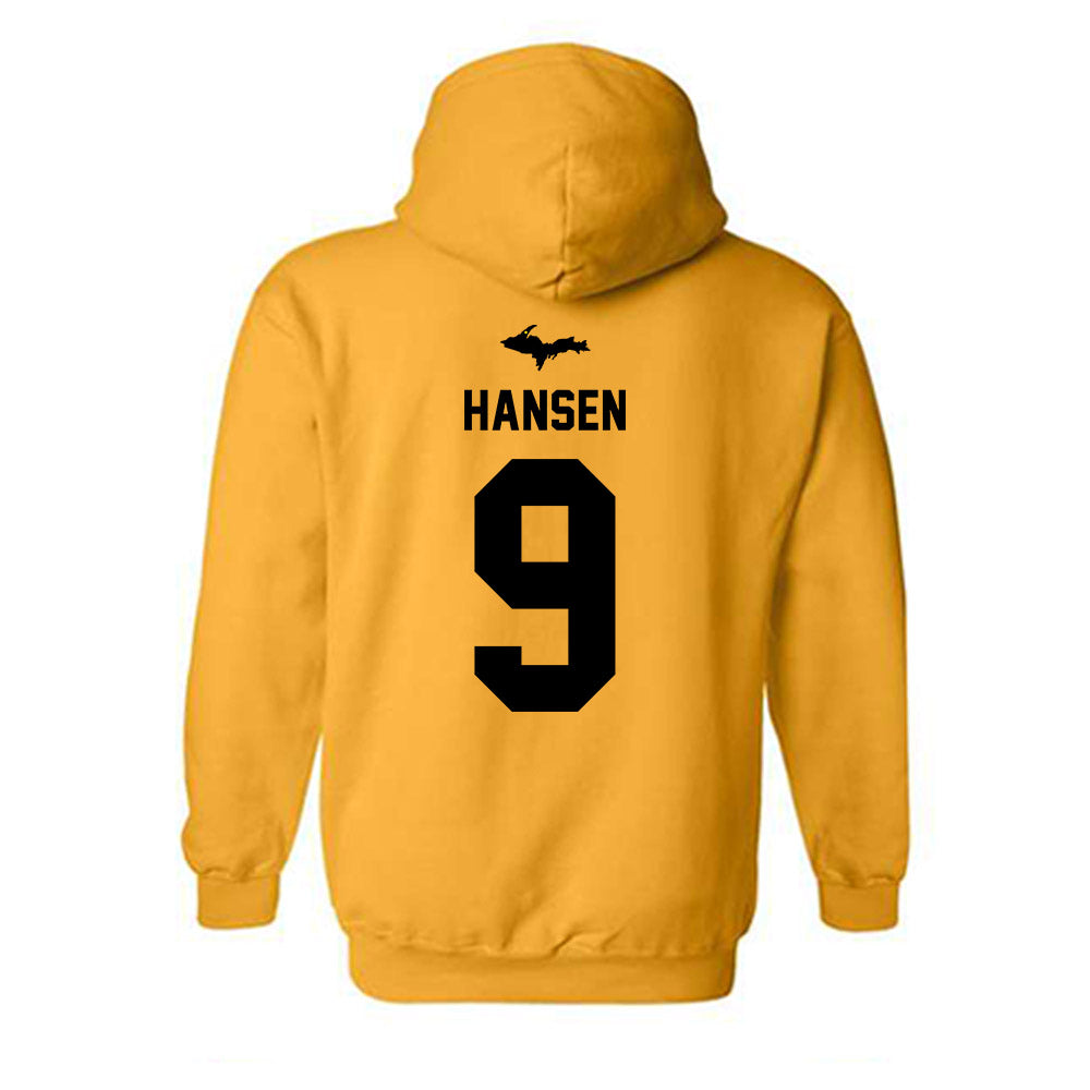 Michigan Tech - NCAA Football : MJ Hansen - Generic Shersey Hooded Sweatshirt