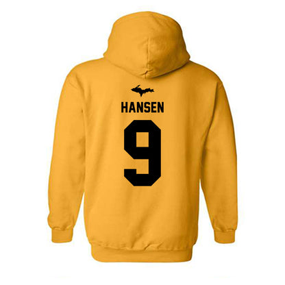 Michigan Tech - NCAA Football : MJ Hansen - Generic Shersey Hooded Sweatshirt