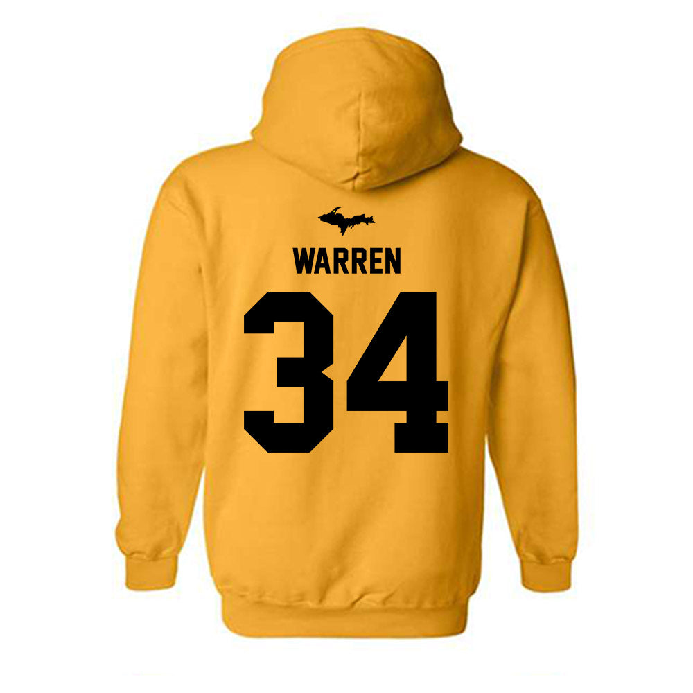 Michigan Tech - NCAA Men's Basketball : Grant Warren - Generic Shersey Hooded Sweatshirt